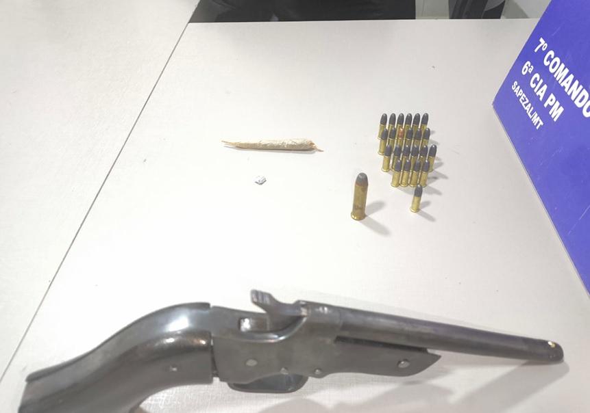 PM prende homem por tentativa de feminicídio e apreende arma com munições em Sapezal