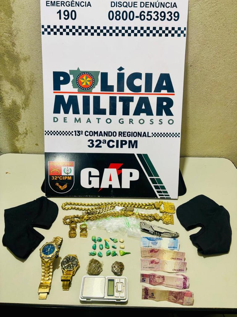 Polícia Militar apreende adolescente com 17 porções de drogas em Nova Xavantina
