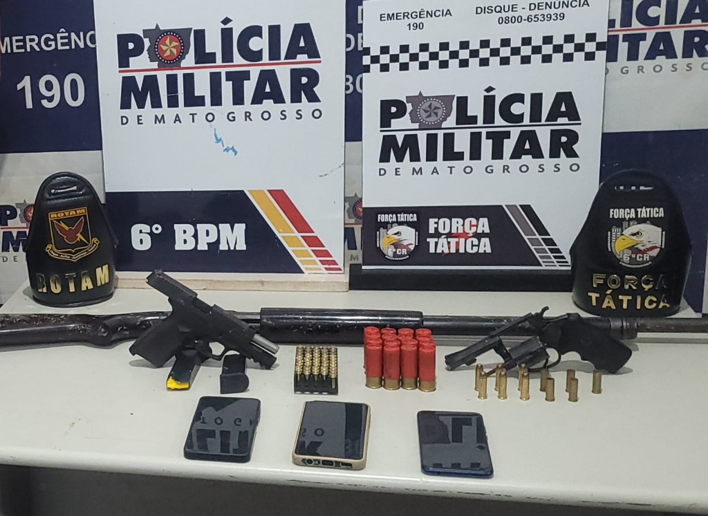 Polícia Militar prende três faccionados suspeitos de tentativa de homicídio em Cáceres